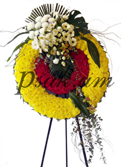 Wreath With Orchid and Chrysanthemums Wreath With Orchid and Chrysanthemums