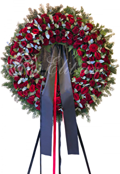 Ծաղկեպսակ Բորդո Վարդերով