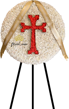 Funeral Wreath with an Armenian Apostolic Cross