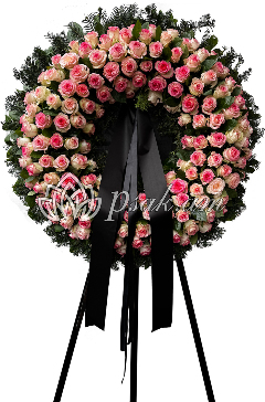 Траурный венок из роз Джумелия