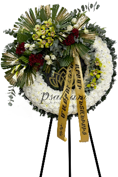 Wreath with Cymbidium suave orchids